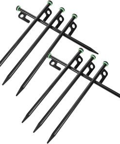 Mikikit Ground Stakes with Glow Ring for Camping Hiking and Fishing