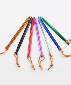 Aluminum Ground Spikes with Reflective Ropes for Outdoor Camping 18 cm 2