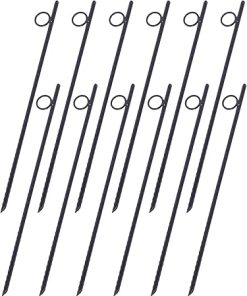 Heavy-Duty 12pcs Rebar Stakes 3/8″ Diameter 18″ Length for Tents