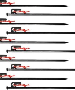 YARNOW 10 Metal Tent Pegs for Camping Easy Drive with Storage Bag