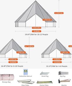 Breathable Waterproof 4 Seasons Canvas Bell Tent for Family Camping 2