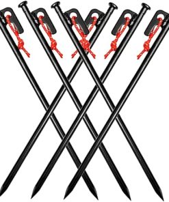 Heavy Duty Tent Stakes Set with Storage Bag for Camping and Outdoors