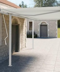 Sturdy Iron Awning Post Set for Outdoor Shade 177.2″ x 96.5″