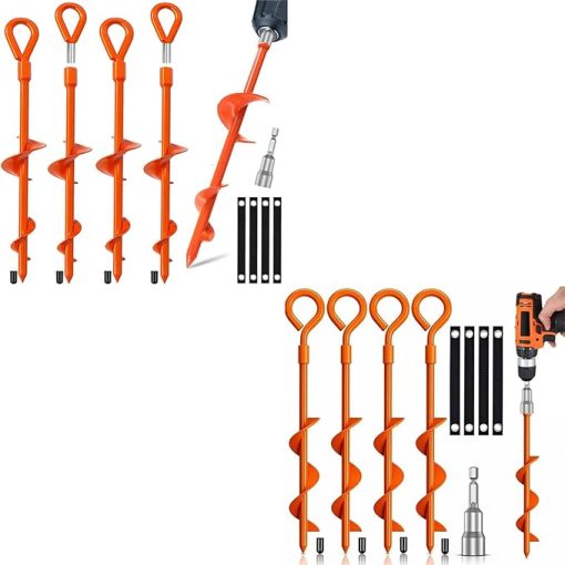 Heavy Duty Ground Anchors 8 Pack for Swing Set Stabilization
