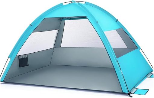 KESYOO Large Folding Beach Tent Lightweight Sun Shelter for Family