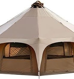 Waterproof Cotton Canvas Bell Tent for 8-10 People Camping