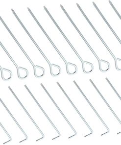 20 Piece Black Camping Tent Pegs Outdoor Accessories for Windproof Use