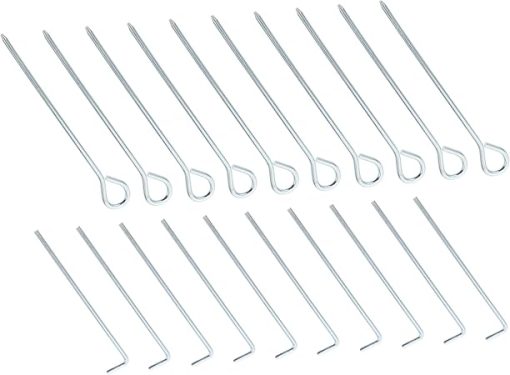 20 Piece Black Camping Tent Pegs Outdoor Accessories for Windproof Use