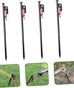 Heavy Duty Tent Stakes 6pcs Strong Steel Ground Anchors for Camping 2