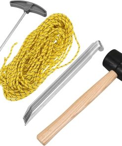 Complete Tent Setup Kit with Pegs Rope Remover Mallet for Camping