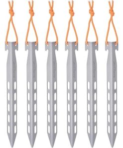 Titanium Tent Stakes 20cm V-Shape Nails 8-Pack for Camping Use