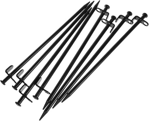 8 Strong Ground Stakes for Tent 30cm Carbon Steel Heavy Duty Camp Use