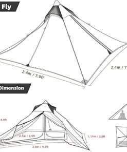 Lightweight Waterproof Camping Tent for 1-2 Persons Teepee Design 2
