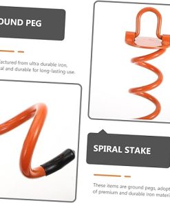 Spiral Nails Pegs for Camping and Garden – 1pc Ground Anchor Orange 2