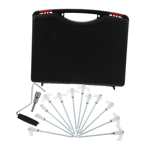 Heavy Duty Screw-in Tent Stakes with Fluorescent Coating for Camping