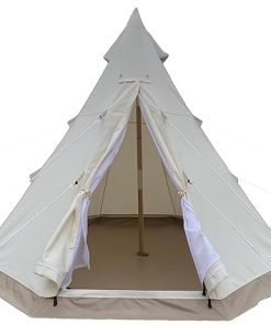 Sam & Haibei Canvas Teepee 4 Season Water-Resistant Bell Tent Beige
