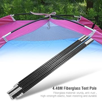 Fiberglass Tent Pole 4.48m 189in Replacement for Camping Tents 2 Fiberglass Tent Pole 4.48m 189in Replacement for Camping Tents - Image 2