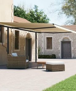Sturdy Iron Awning Post Set for Outdoor Spaces Terrace Balcony Garden