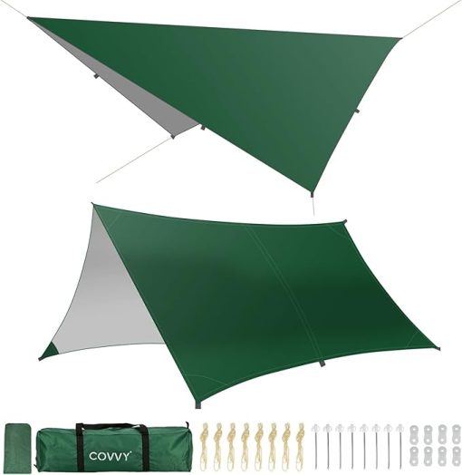Portable Waterproof Rain Fly Hammock Tent Tarp for Camping and Hiking