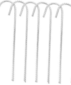 HEMOTON Tent Stakes Set Heavy Duty Iron Camping Ground Pegs Easy Install