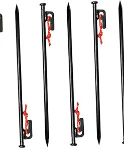 Outdoor Tent Stakes Set 6 Metal Ground Stakes with Storage Bag
