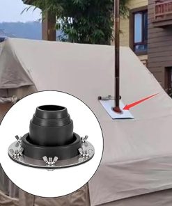Round Base Silicone Stove Hole with Stainless Steel Rings Vent Pipe 2