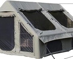 Large Inflatable Camping Tent 13×10 ft for 7-8 Persons Army Green
