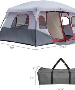 10 Person Family Cabin Tent 2 Rooms Adjustable Ventilation Storage 2