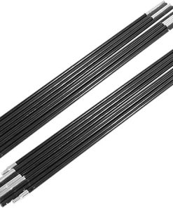 Telescopic Fiberglass Tent Poles Black 189in 2 Pack for 5-6 Person Tents