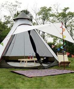 Family Camping Tower Tent Waterproof Double Layer for 3-4 People