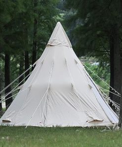 Adult Teepee Tent for Four Season Family Camping Waterproof Beige 2