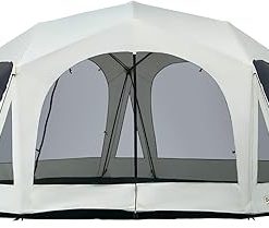 20-Person Camping Tent with 2 Doors and Screen Room for Outdoor Use