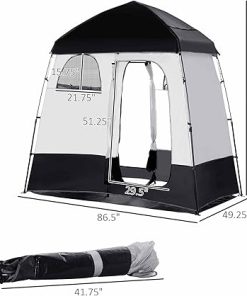 Camping Shower Tent Instant Setup Two Room Privacy Shelter 20L Bag 2