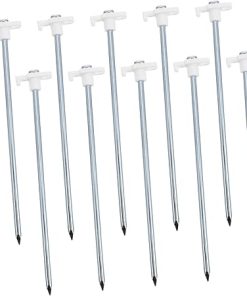 Toyvian 10-Pack Windproof Tent Stakes Easy Hammering for Camping