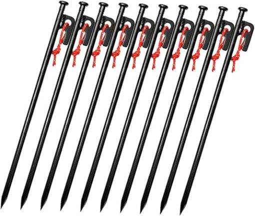 Heavy Duty 10pcs Tent Stakes for Camping Canopy and Rooftop Use