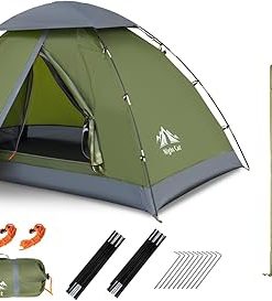 Upgraded Night Cat Backpacking Tent and Sleeping Bag Combo for One Person