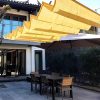 Outdoor Retractable Awning Canopy Yellow 120x420cm for Courtyard