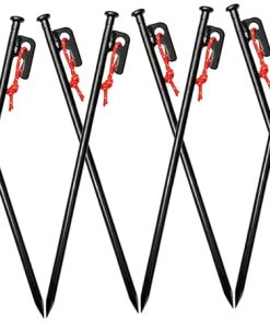 YARNOW Metal Tent Stakes Pack for Camping and Garden Easy Insertion