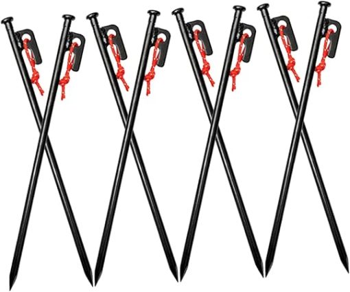 YARNOW Metal Tent Stakes Pack for Camping and Garden Easy Insertion