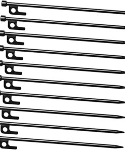 10 Pack Metal Tent Stakes for Easy Camping Setup and Rope Fixing