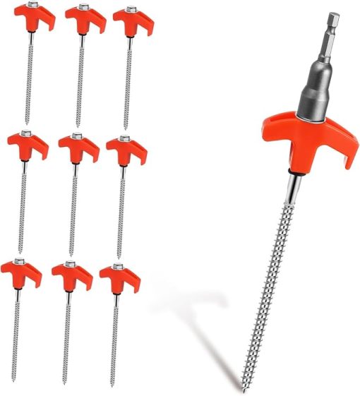 Heavy Duty 10 Pcs Tent Pegs Durable Metal Stakes for Camping