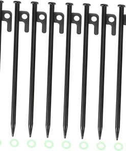 YARNOW Metal Tent Stakes with Glow Ring for Outdoor Activities