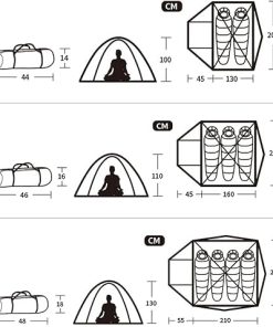 Portable Waterproof Outdoor Camping Tent in Green and White 2