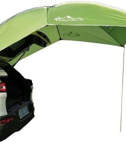 Rainproof Tailgate Tent with Awning for Full Size Camping Green