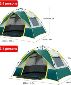 Water-Resistant Pop Up Camping Tent for 2-4 Person Family Use 2