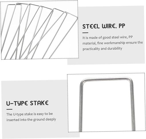50 Pcs U Shaped Gardening Stakes for Securing Landscape and Grass - Image 2
