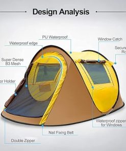 3-4 Person Auto Pop Up Canopy Tent for Beach Camping and Travel 2