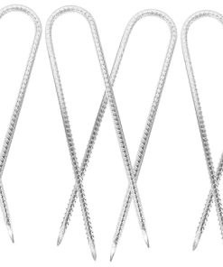 6pcs Metal U-Shaped Camping Stakes Sturdy Landscape Ground Fixing Tools