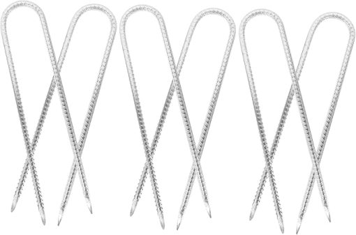 6pcs Metal U-Shaped Camping Stakes Sturdy Landscape Ground Fixing Tools