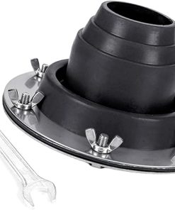 Round Base Silicone Stove Hole with Stainless Steel Rings Vent Pipe